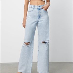 NWT ZARA HI RISE WIDE LEG JEANS